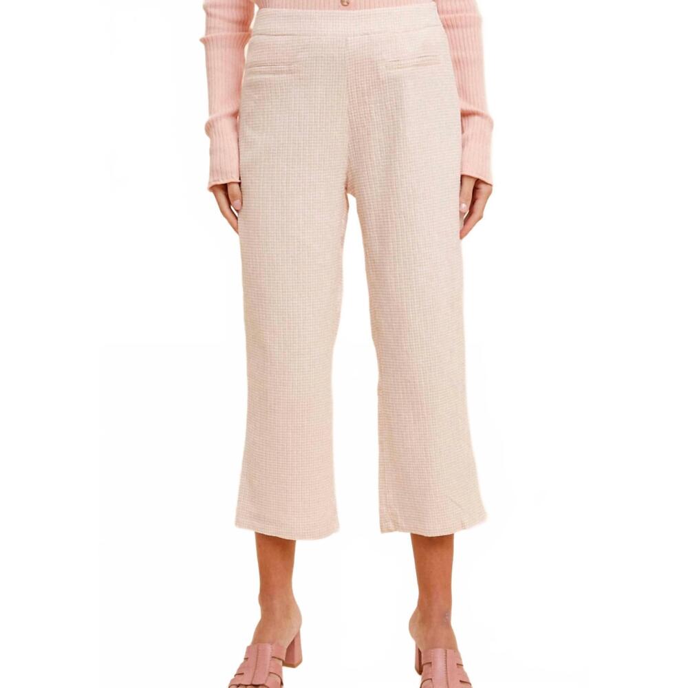 NEW HEM & THREAD tea time cropped pencil pants in blush